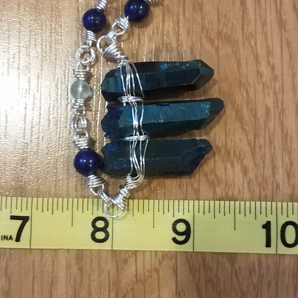 Metallic Cosmos Quartz Lapis Flourite Necklace - Picture 9 of 9